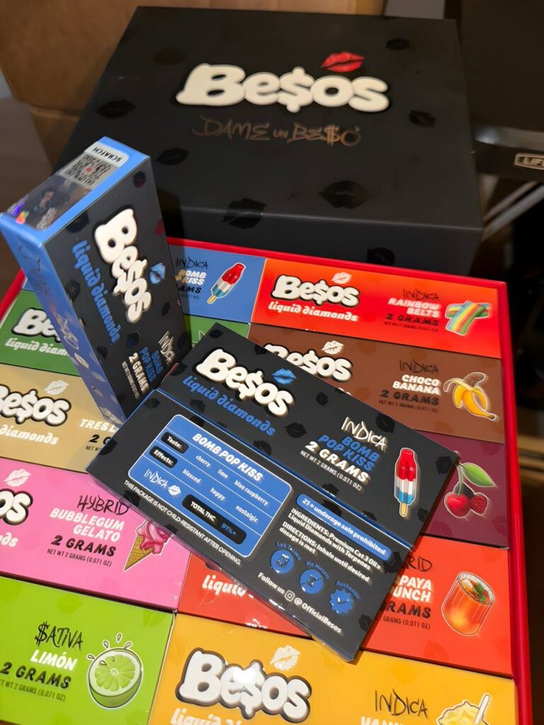 Besos Cart 2G Disposable vape with sleek black design and premium THC oil,Authentic Besos Cart disposable vape with Liquid Diamond technology for smooth hits,Besos THC Vape featuring inhale-activated convenience and lab-tested cannabis extracts,Wholesale Besos Cart disposables available in multiple flavors and strains.

